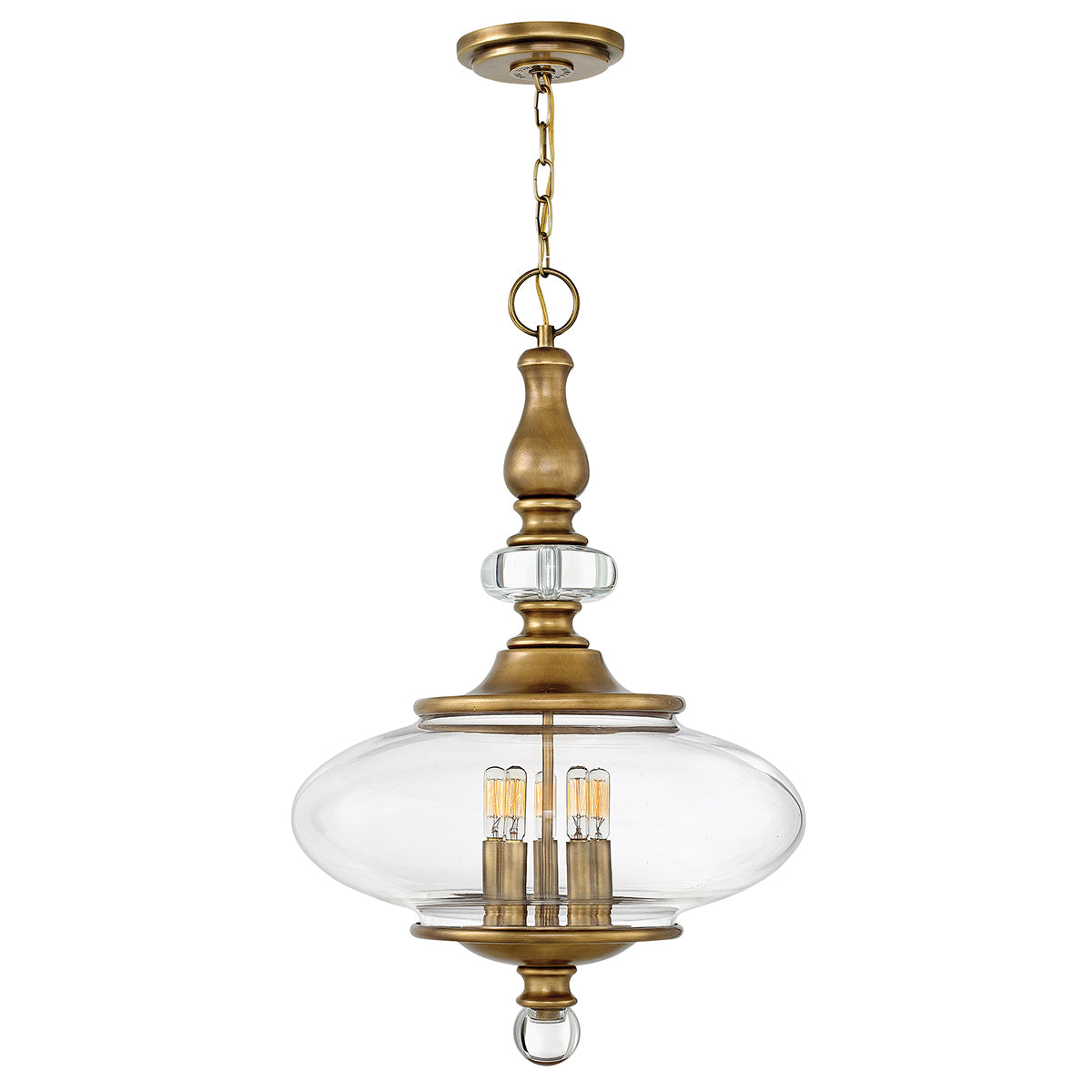 Wexley 5-Light Pendant Light (Clear Glass & Crystal Accents)