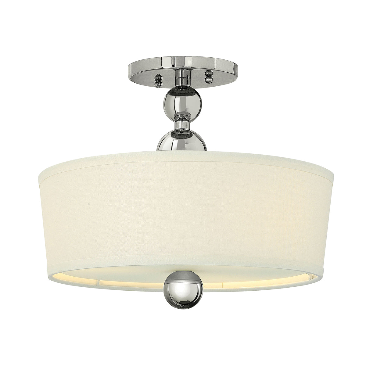 Zelda 3-Light Semi-Flush Mount (Polished Nickel, Mid-Century Modern)