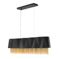 Zuma 6-Light Island Pendant (Satin Black & Gold Chain)