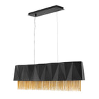 Zuma 6-Light Island Pendant (Satin Black & Gold Chain)