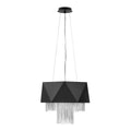 Zuma 6-Light Pendant (Satin Black & Silver Chain)