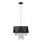 Zuma 6-Light Pendant (Satin Black & Silver Chain)