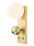 Iris Wall Light with Opal glass sphere