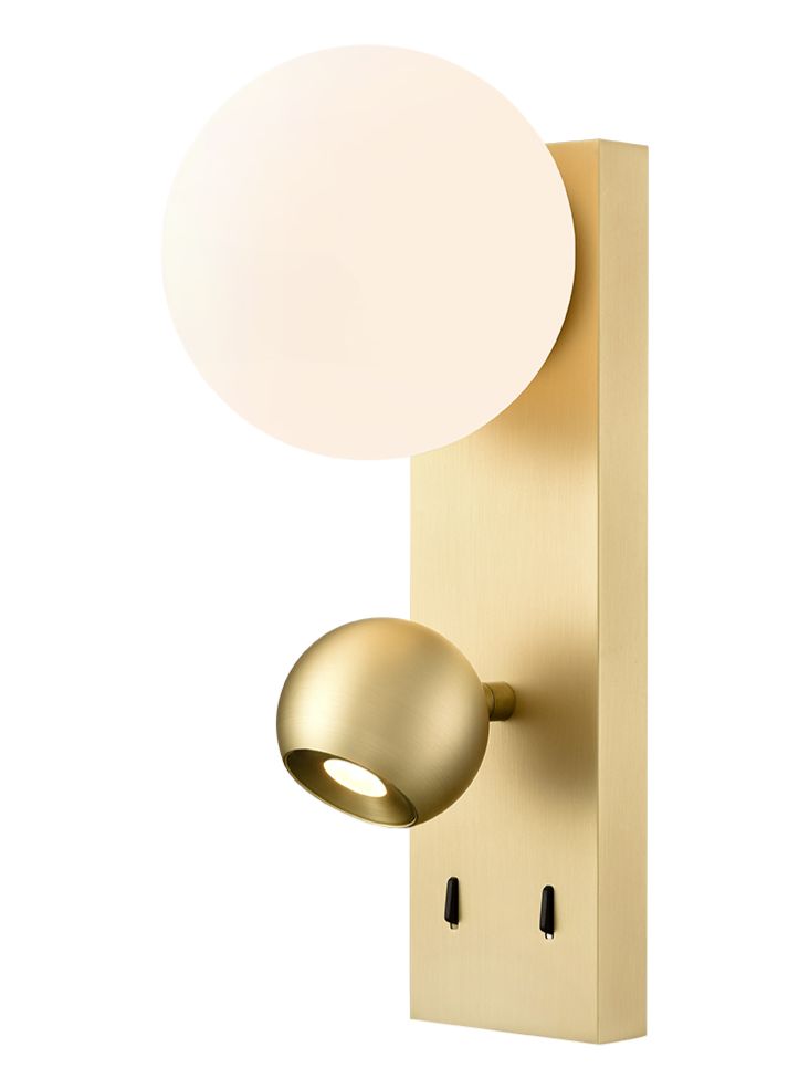 Iris Wall Light with Opal glass sphere