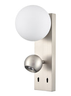 Iris 2lt Satin Nickel LED Wall Light