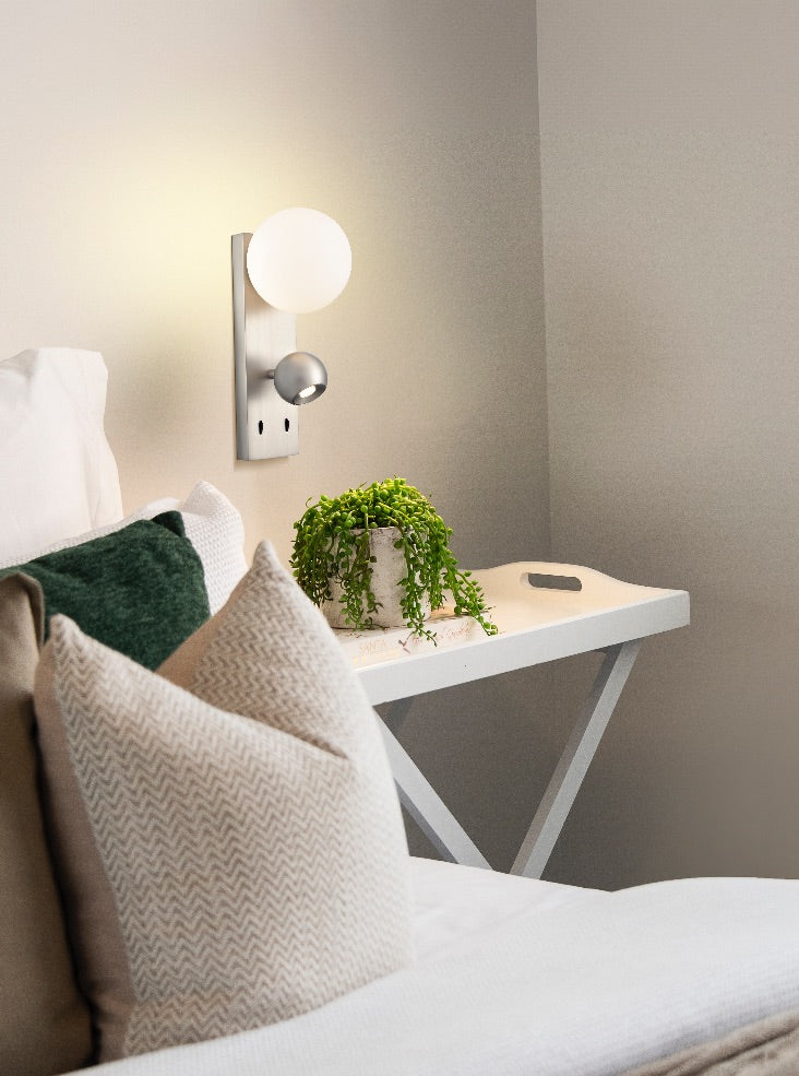 Iris 2lt Satin Nickel LED Wall Light