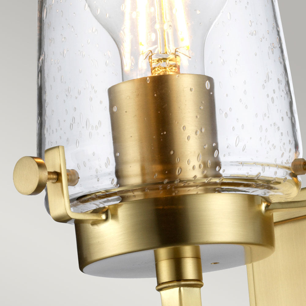 Alton 1 Light Wall Light Brushed Brass IP44