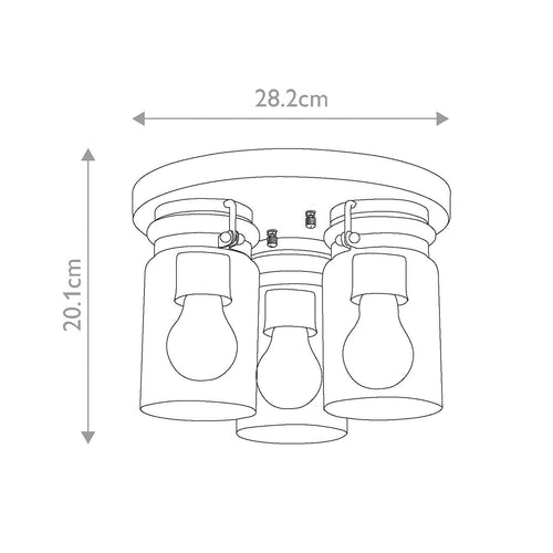Brinley 3 Light Flush