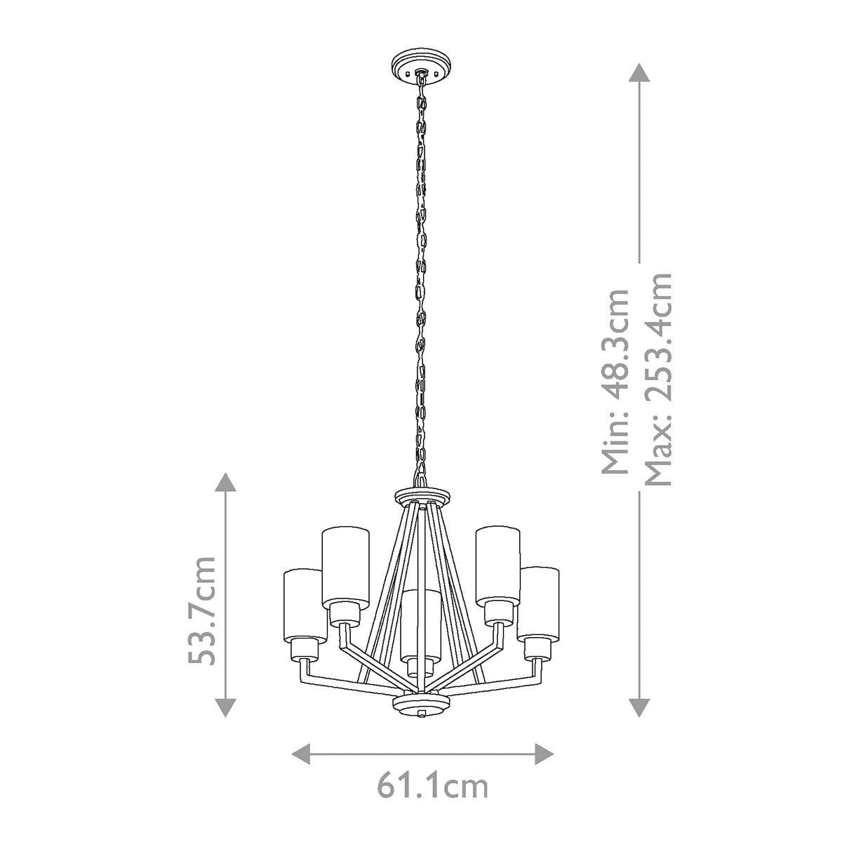 Deryn 5 Light Chandelier
