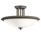 Dreyfus 3-Light Olde Bronze Semi-Flush Mount Ceiling Light