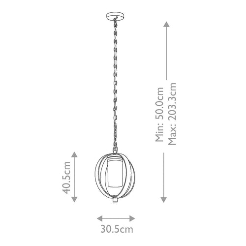 Grand Bank 1 Light Outdoor Pendant