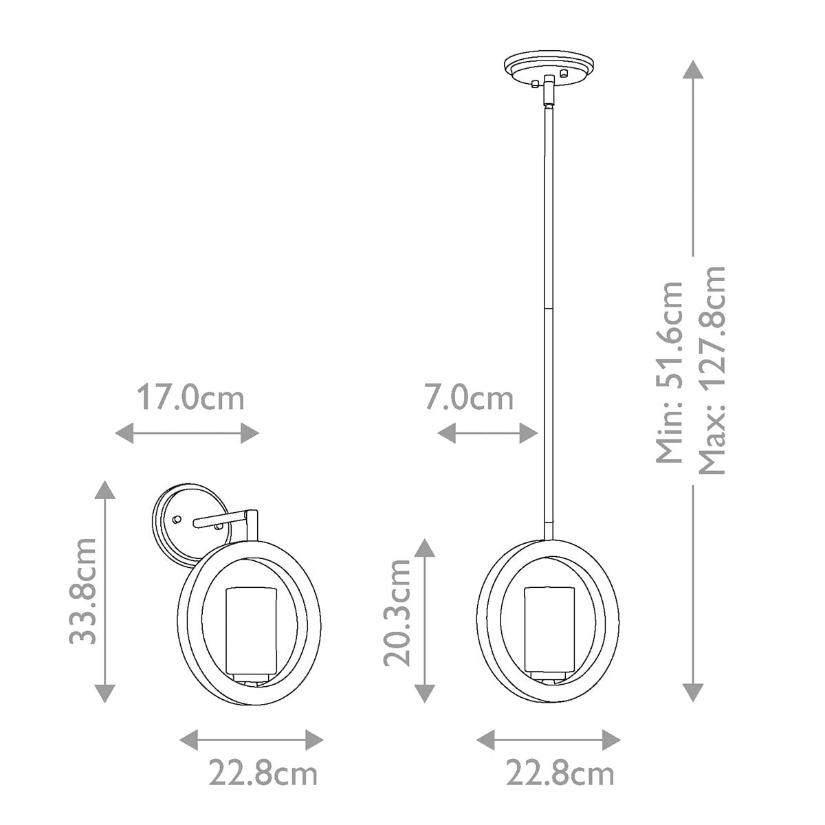 Grand Bank 1 Light Wall Light/ Mini-Pendant/ Semi-Flush 1