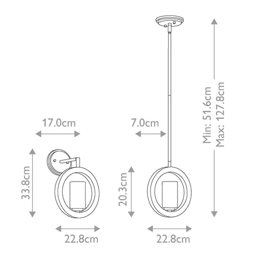 Grand Bank 1 Light Wall Light/ Mini-Pendant/ Semi-Flush 1