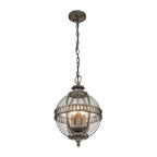 Halleron 3 Light Chain Lantern Bronze