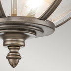 Halleron 3 Light Ceiling Flush Bronze