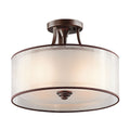 Lacey 3 Light Small Semi-Flush Mount - Mission Bronze