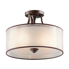 Lacey 3 Light Small Semi-Flush Mount - Mission Bronze