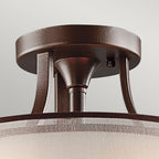 Lacey 3 Light Small Semi-Flush Mount - Mission Bronze