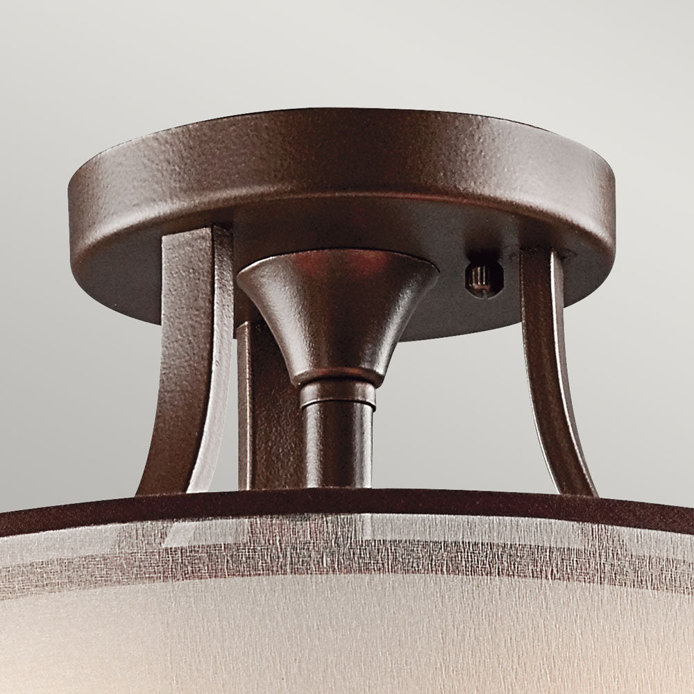 Lacey 3 Light Small Semi-Flush Mount - Mission Bronze