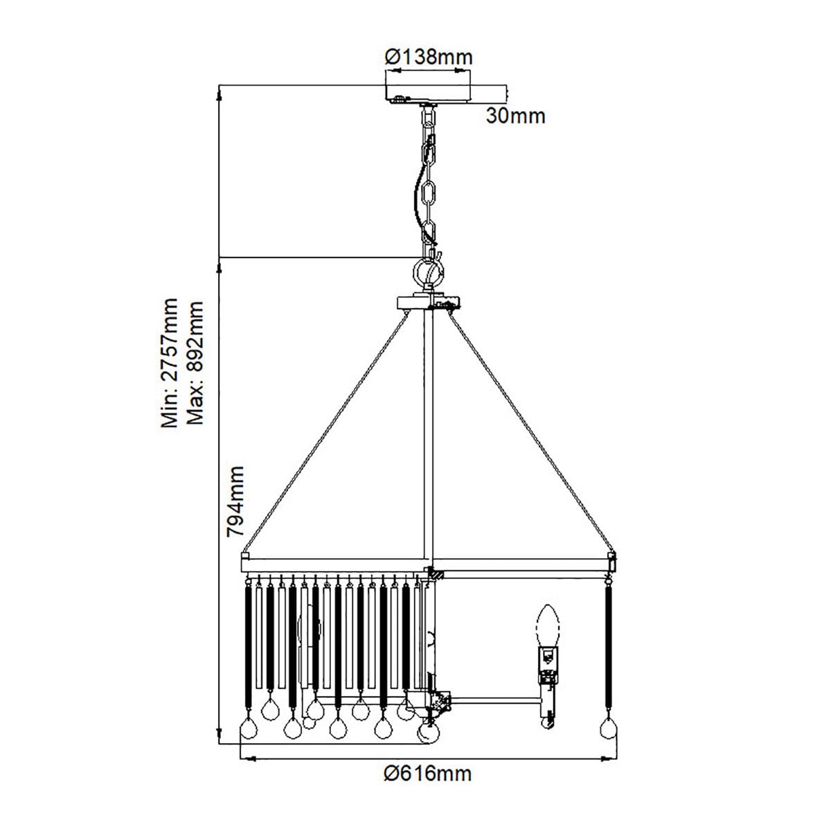 Piper 6 Light Chandelier/ Pendant