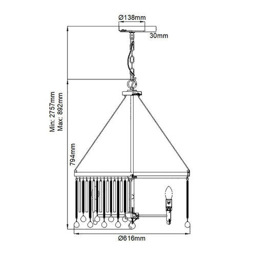 Piper 6 Light Chandelier/ Pendant