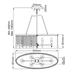 Piper 6 Light Oval Chandelier/ Pendant