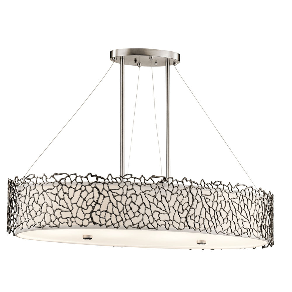 Silver Coral 4 Light Oval Island Light