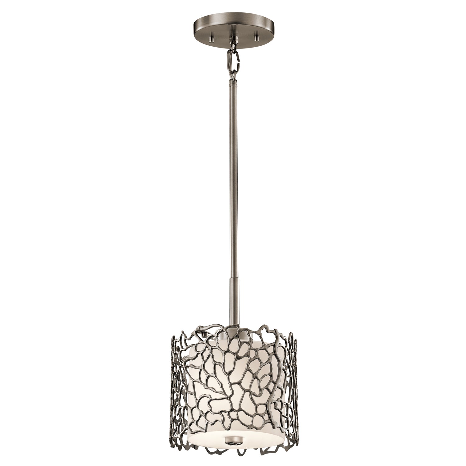 Silver Coral 1 Light Mini Pendant