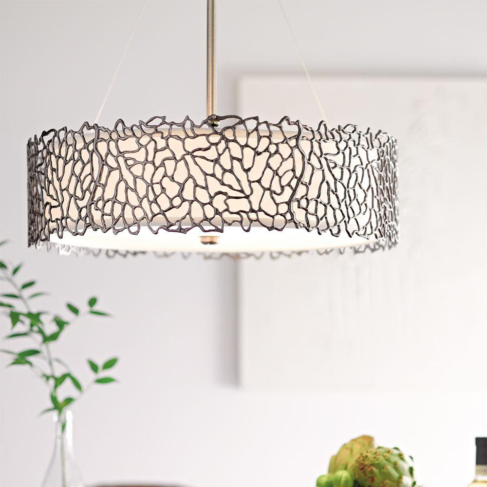 Silver Coral 4 Light Pendant
