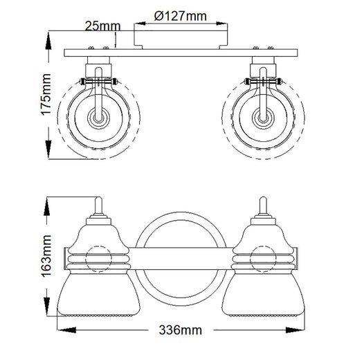 Talland 2 Light Wall Light