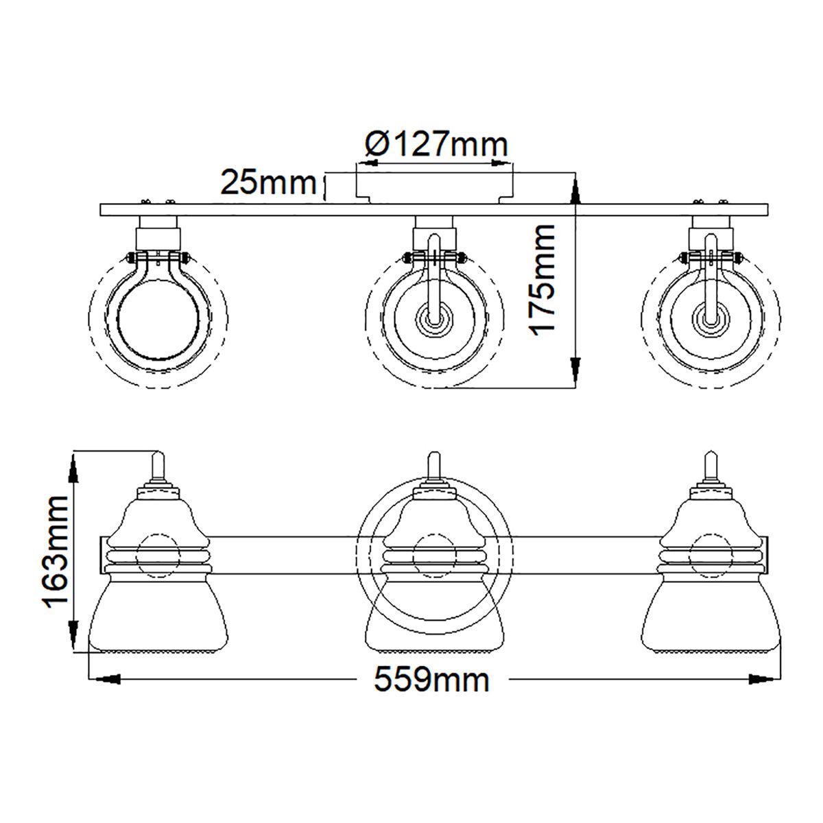 Talland 3 Light Wall Light