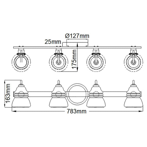 Talland 4 Light Wall Light