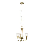 Waverly 3 Light Chandelier - Natural Brass