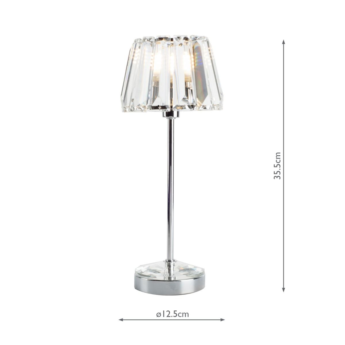 Laura Ashley Capri Table Lamp Polished Chrome With Crystal Glass Shade