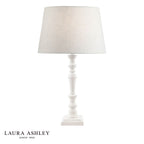 Laura Ashley Tate Wooden Table Lamp Distressed Off White Base Only