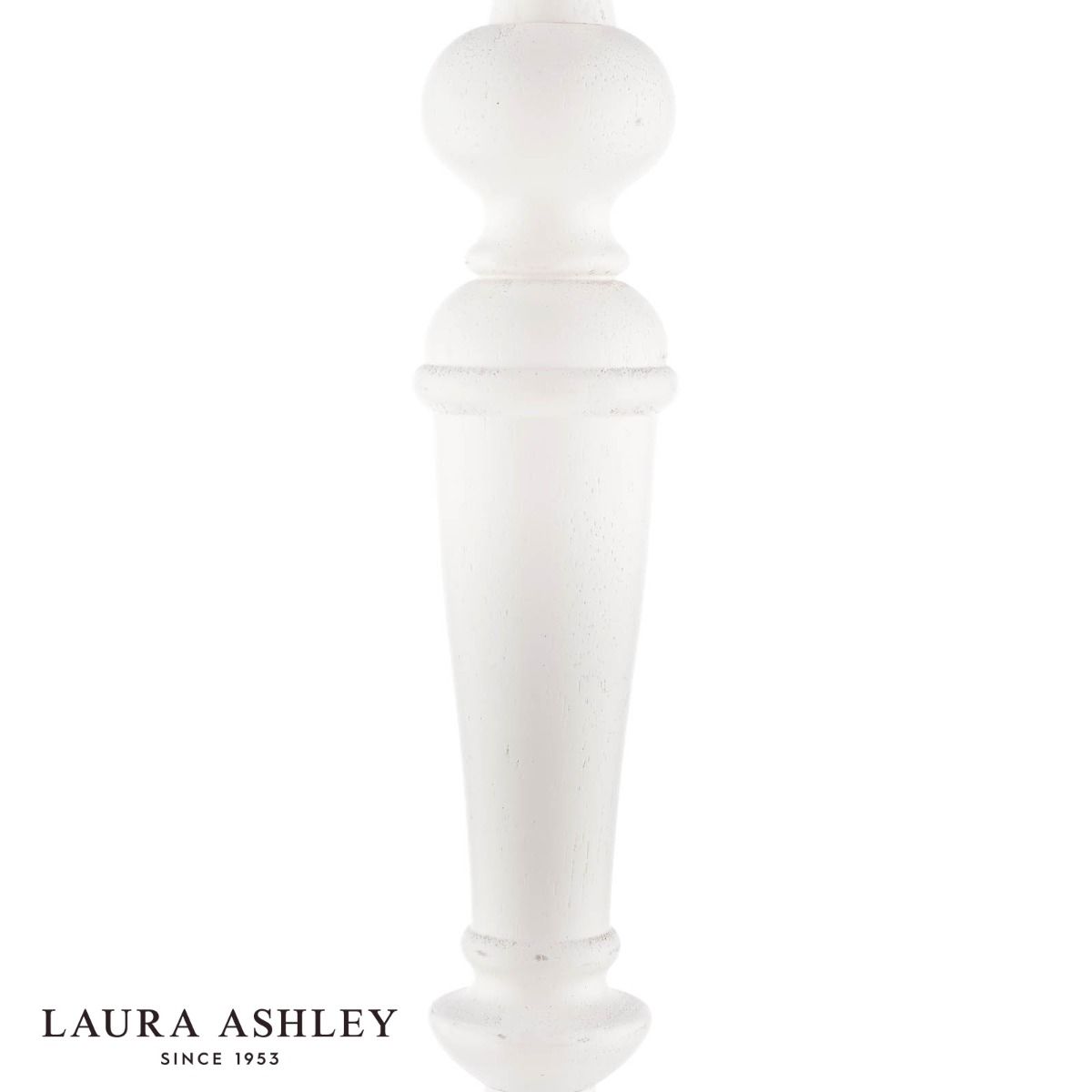 Laura Ashley Tate Wooden Table Lamp Distressed Off White Base Only