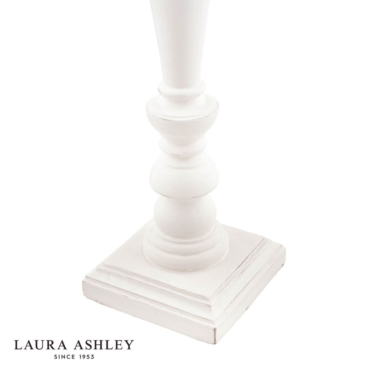 Laura Ashley Tate Wooden Table Lamp Distressed Off White Base Only