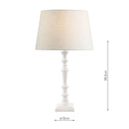 Laura Ashley Tate Wooden Table Lamp Distressed Off White Base Only