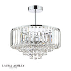 Laura Ashley Vienna 3lt Semi Flush Crystal & Polished Chrome