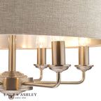 Laura Ashley Sorrento 6 Light Pendant Satin Nickel With Natural Shade