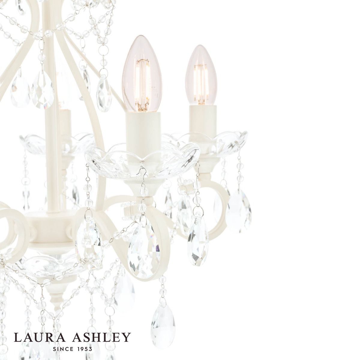 Laura Ashley Shamley 5lt Chandelier Matt White Glass