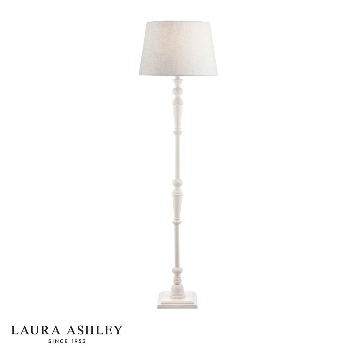 Laura Ashley Tate Wooden Floor Lamp Distressed Off White Base Only