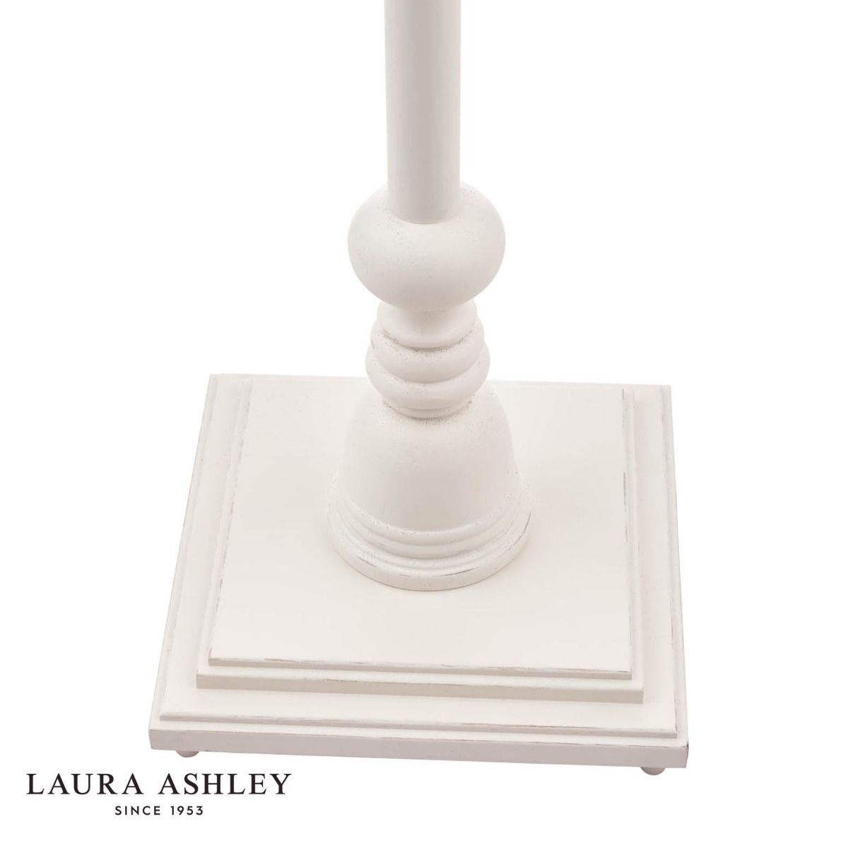 Laura Ashley Tate Wooden Floor Lamp Distressed Off White Base Only