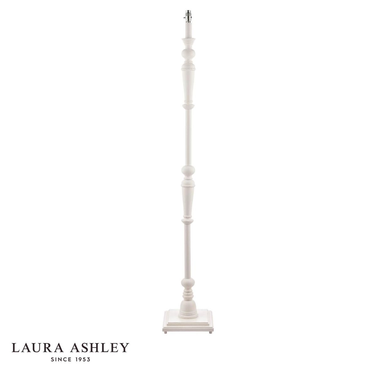 Laura Ashley Tate Wooden Floor Lamp Distressed Off White Base Only