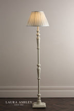 Laura Ashley Tate Wooden Floor Lamp Distressed Off White Base Only