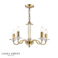 Laura Ashley Carson 5 Light Armed Pendant Antique Brass and Crystal Fitting Only