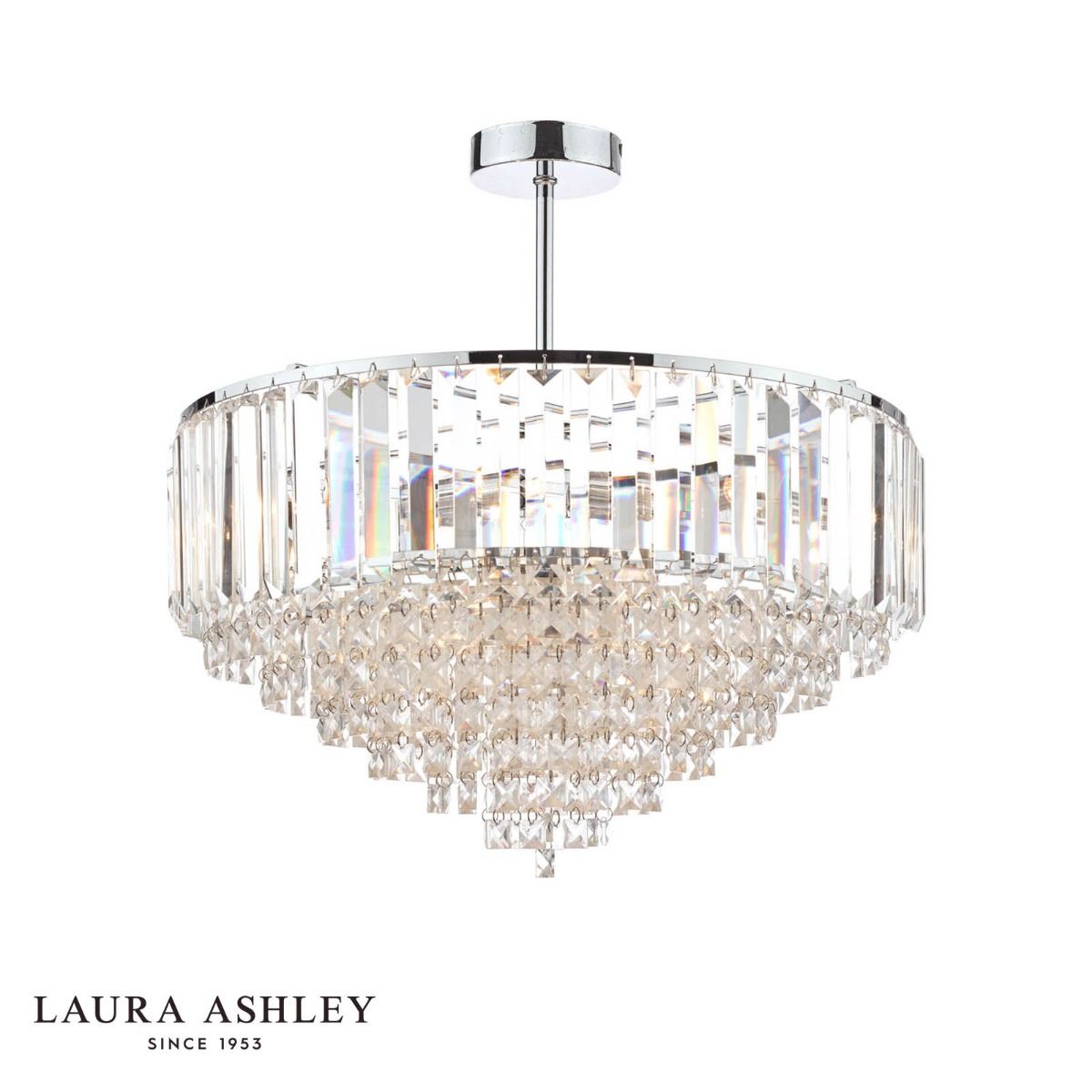 Laura Ashley Vienna 5lt Semi Flush Crystal & Polished Chrome