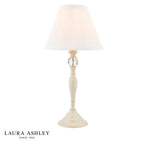 Laura Ashley Ellis Table Lamp Satin Cream and Crystal With Shade