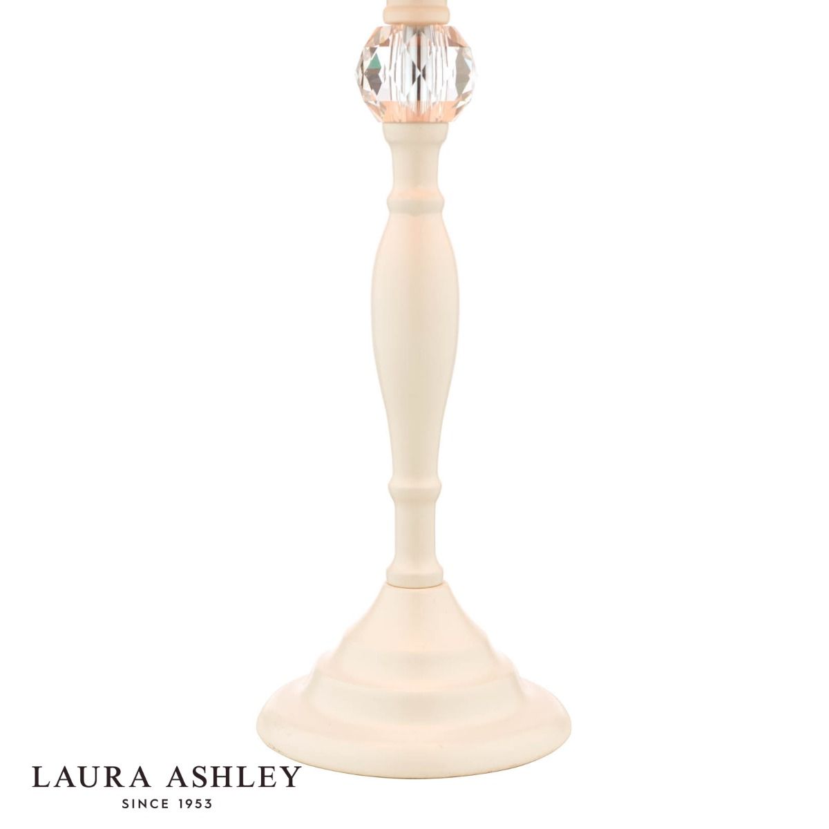 Laura Ashley Ellis Table Lamp Satin Cream and Crystal With Shade