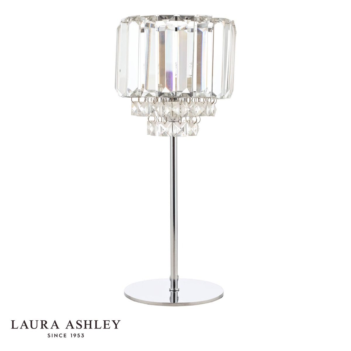 Laura Ashley Vienna Table Lamp Polished Chrome and Crystal